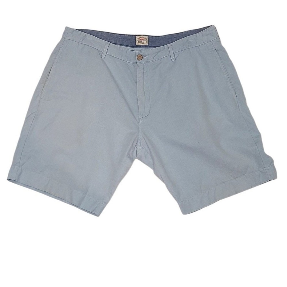 Faherty Men's Linen Blend Blue Shorts Size 34